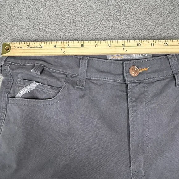 Ariat Rebar Perfect Rise Made Tough Straight Pant Womens 33R Fits 36x31.5 Gray - Picture 16 of 16